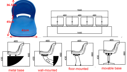 ZK04 Bleachers Seat Dimension