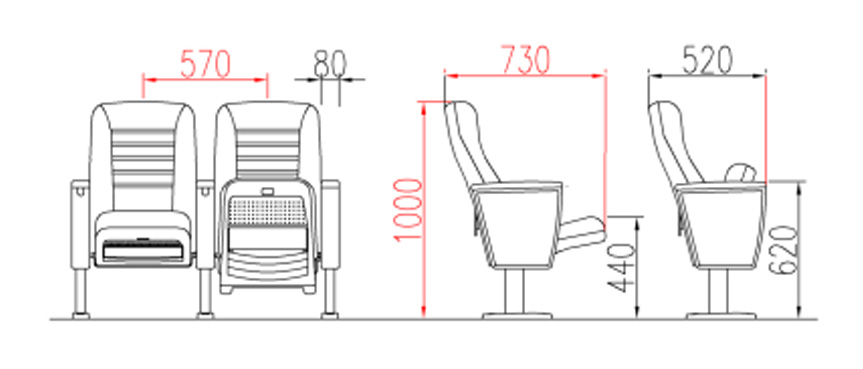 movie theater seat dimension