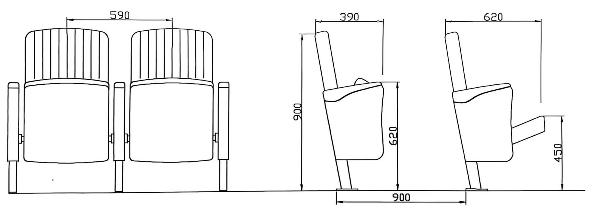 theatre chair dimension